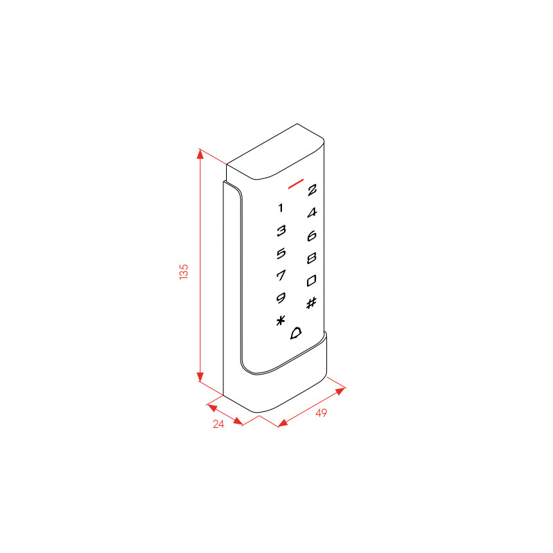 CONTROL DE ACCESO WIFI AC220 TECLADO TARJETA LLAVERO OC, detalle 2
