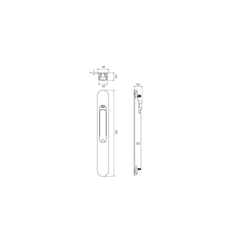 Cierre 4309 INOX SIN CONDENA SIN TORNILLOS MR, detalle 2