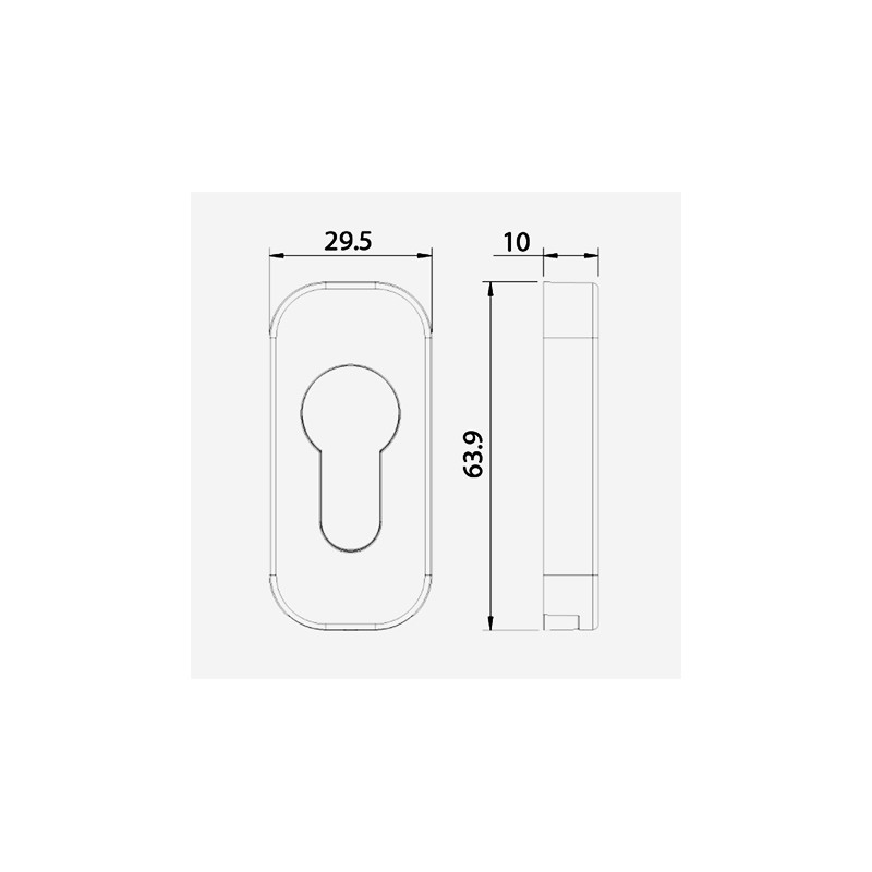 EMBELLECEDOR CILINDRO SEGURIDAD CUADRO 5000 RAL 9016 TXT MR, detalle 2