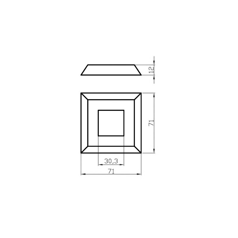 EMBELLECEDOR PIE BARANDILLA PLATA 30X30 MR, detalle 2