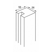 POSTE CUADRADO INICIO FINAL H 801 PSS INOX BRILLO   embellecedor AISI 316 VIDRIO 8 12MM FO