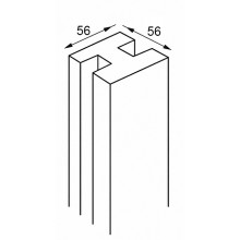 POSTE CUADRADO INTERMEDIO H 802 PSS INOX BRILLO   embellecedor AISI 316 VIDRIO 8 12MM FO