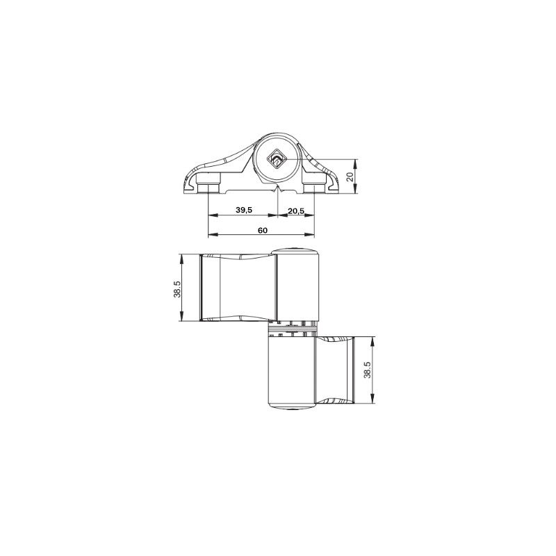 Bisagra PUERTA SOBREPONER NEW BIG 8000C INOX E.I. MS, detalle 2