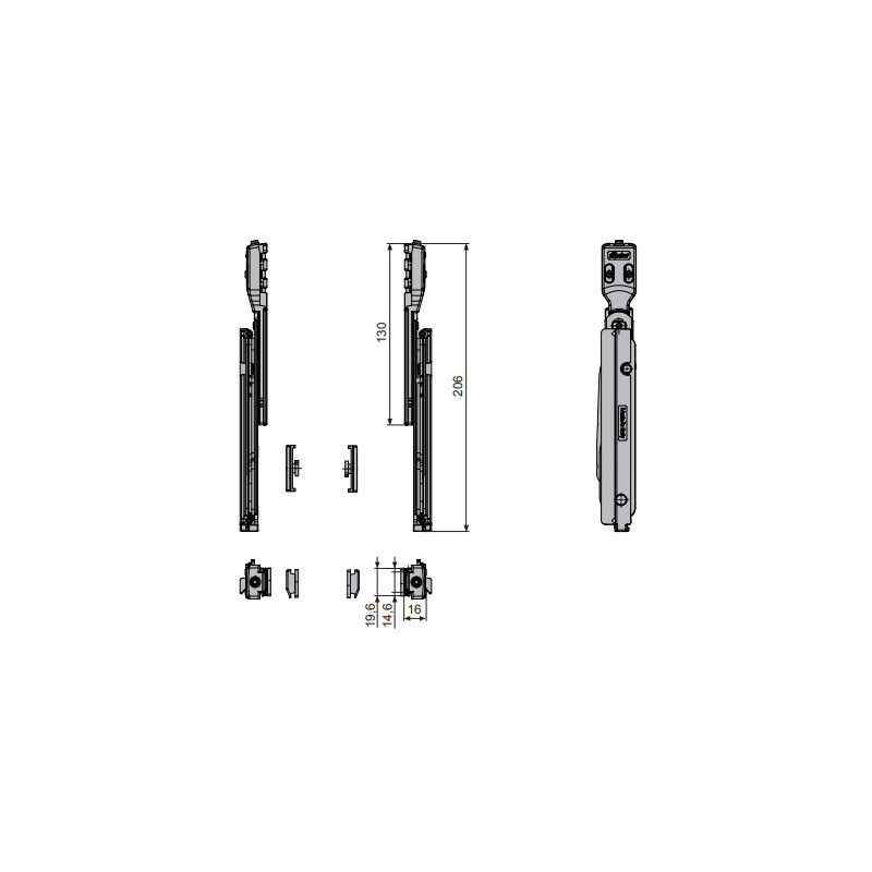 JUEGO BISAGRA OCULTA BATIENTE MAGICUBE 1208 00 FP, detalle 2