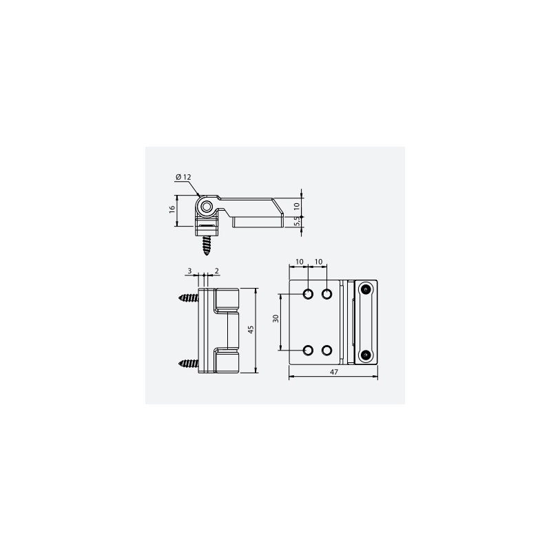Bisagra POSTIGO DOBLE HOJA 2004 INOX GN, detalle 2