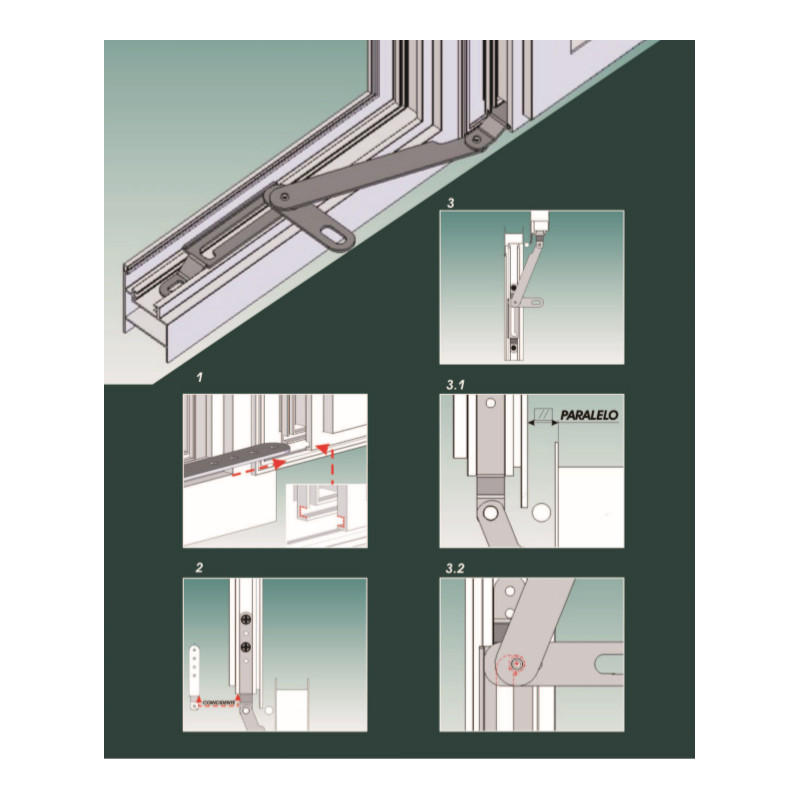 Compás RETENEDOR 4020 NI5100 INOX DERECHA GN, detalle 2