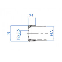 ANCLAJE 38.2022 ISA  E2070 304  PASAMANOS A PARED INOX SATINADO TUBO 42 4MM IN