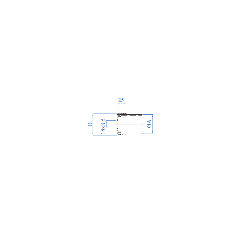 ANCLAJE 38.2022 ISA E2070 304 PASAMANOS A PARED INOX SATINADO TUBO 42 4MM IN - detalle 2