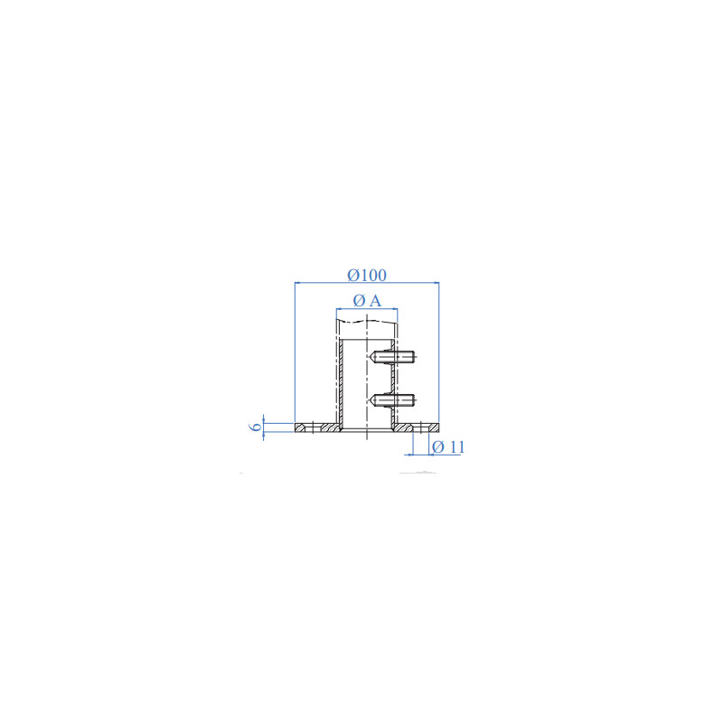 BASE POSTE E0213316 43 INOX SATINADO AISI 316 TUBO 43MM IN - detalle 2