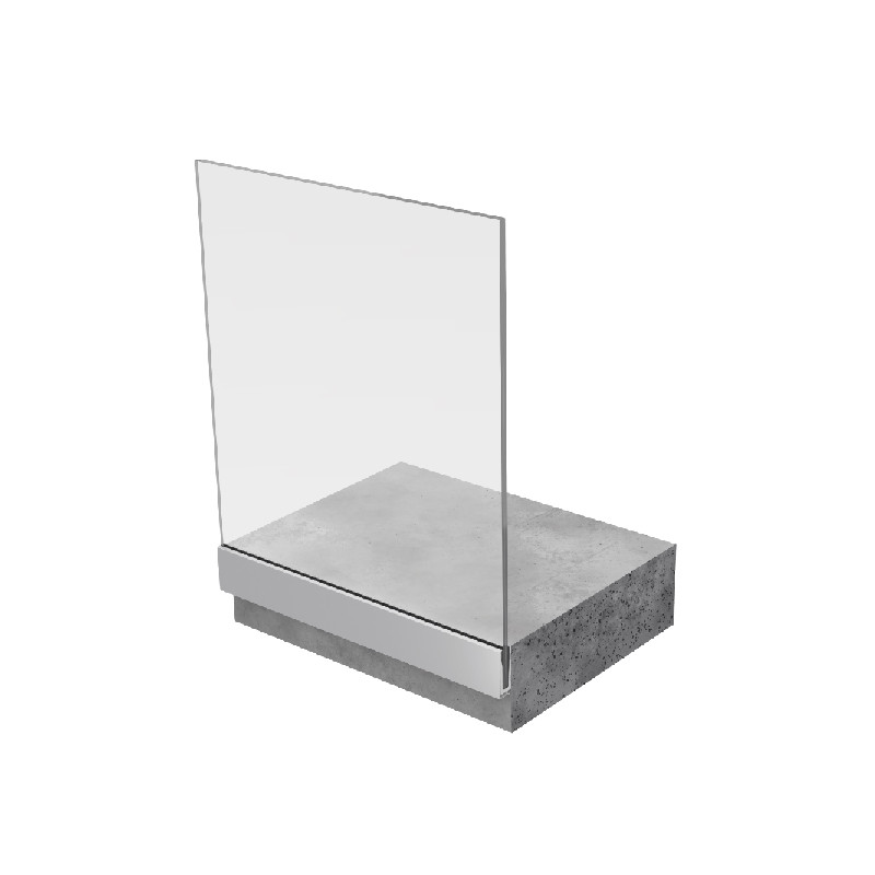 BARANDILLA INFINITY GLASS U A PARED ANODIZADO PLATA VIDRIO 6 6 EX