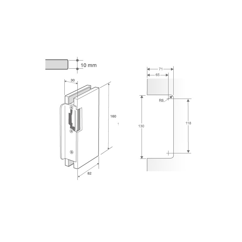 CERRADERO IB2002D 2 4 PICAPORTE Y PALANCA DESLIZANTE C TOPE DERECHA INOX BRILLO TR - detalle 2