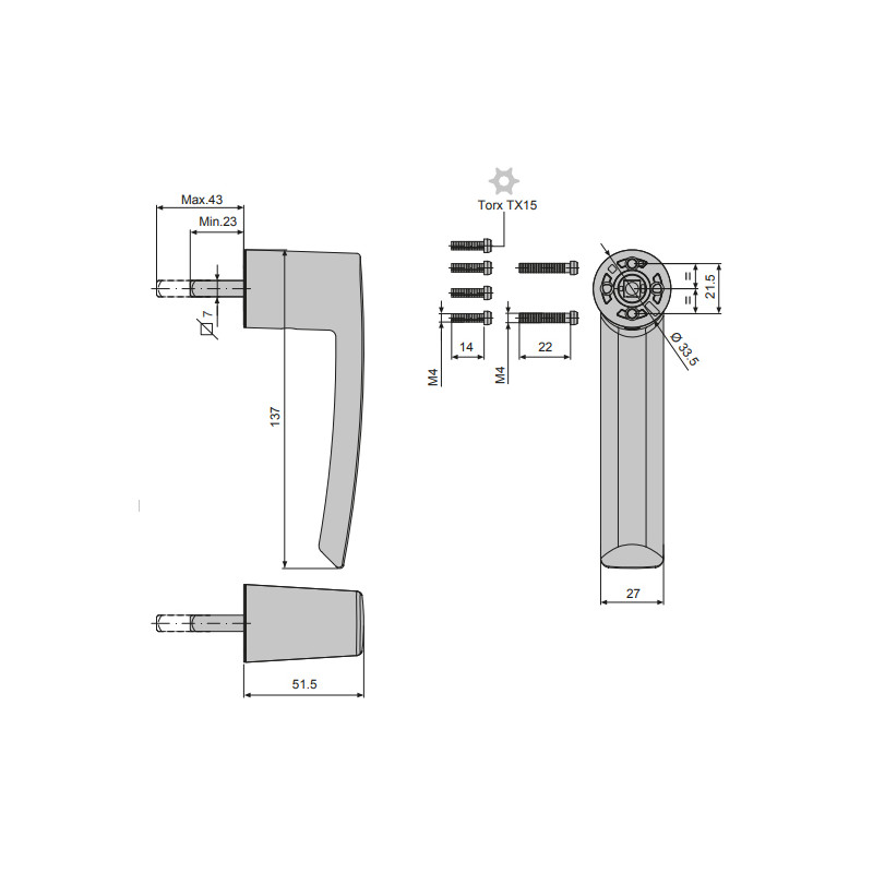 MANILLA MULTIFUNCION MINIMALISTA NUX 0505A G6 PLATA FP - detalle 2