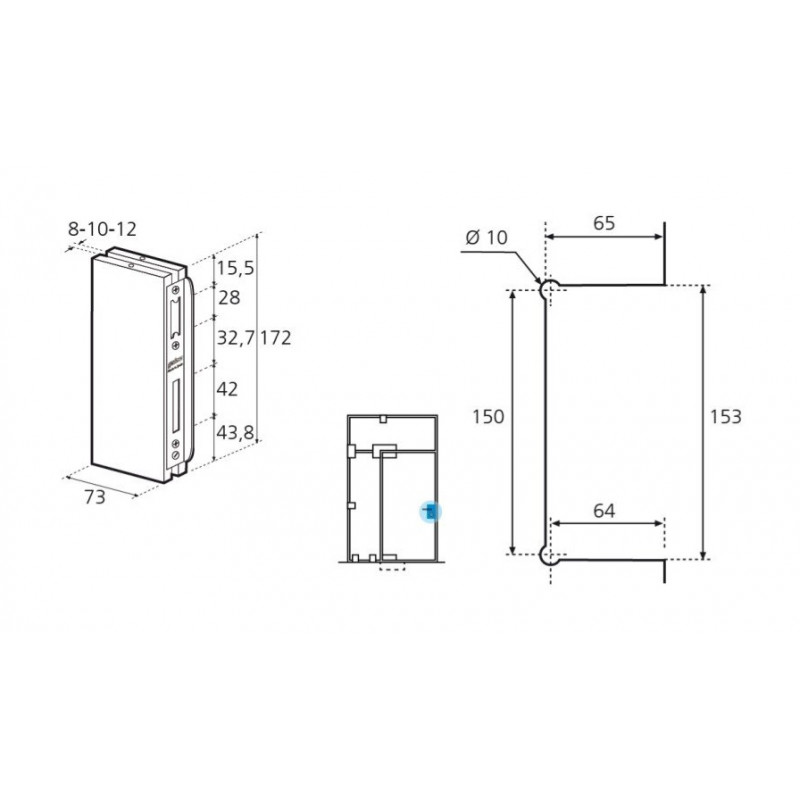 CERRADERO GC.1TI PICAPORTE Y PALANCA DESLIZANTE C TOPE IZQUIERDA INOX BRILLO GD - detalle 2