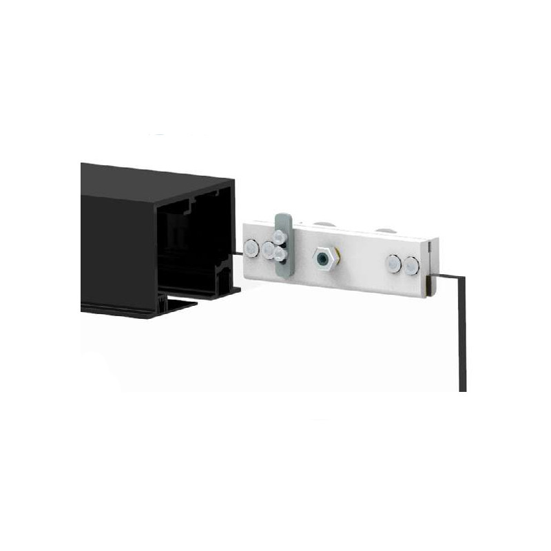 KIT CORREDERA FALSO TECHO SERIE GRECIA 2OCULTO90N NEGRO 90KG 2 METROS FRENO RN