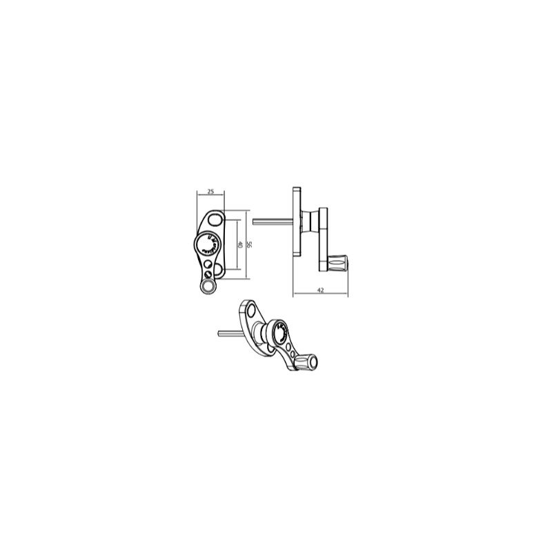 Mando rotary manivela P-70 blanco MRD 05 - detalle 2