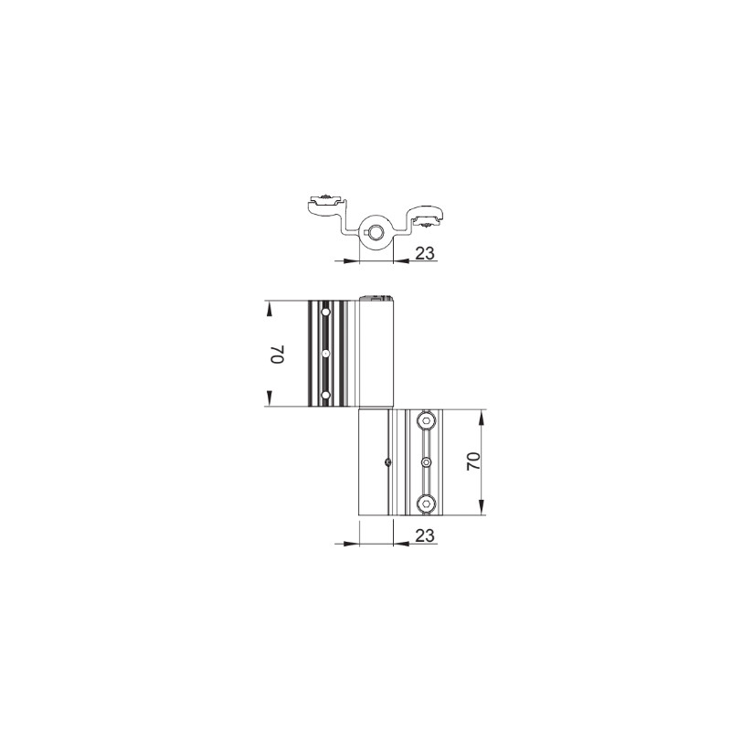 BISAGRA PUERTA CE SLIM RAPID 8060OP RAL 9010 MATE 120KG E.I. MS - detalle 2