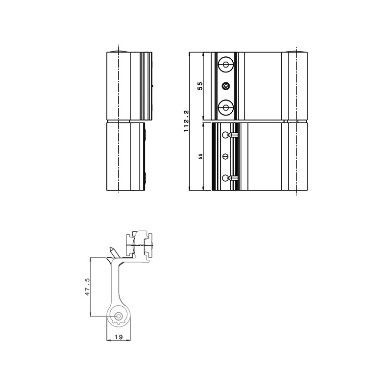 BISAGRA CE 4 HOJA VENICE BABY 5603Q ANODIZADO PLATA FP - detalle 2