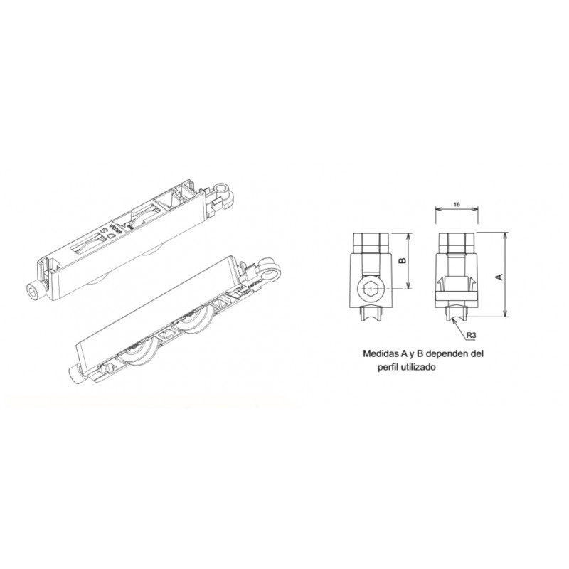 RUEDA SPHINX DS4897 TANDEM REGULABLE 180 KGS - detalle 2