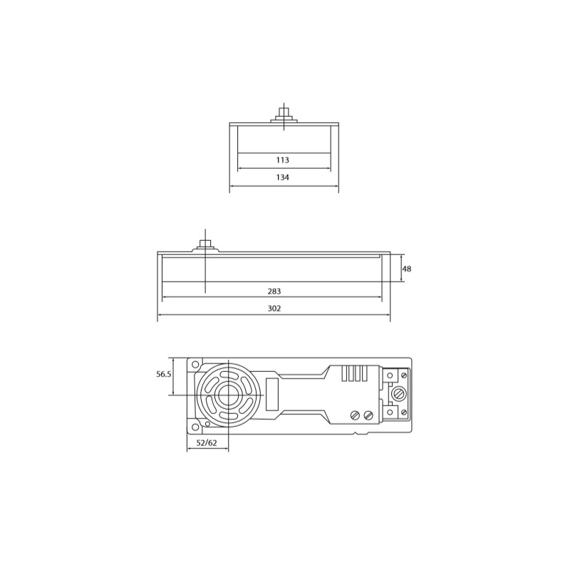 CIERRAPUERTAS SUELO CON RETENCION 90 FS1 FUERZA 1 4 HERRAJE DR - detalle 2