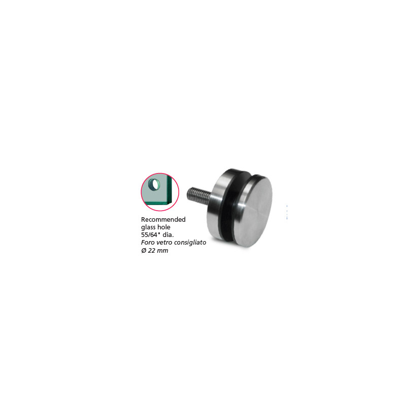 BOTON D50x10MM 38.1020 010 E40940 INOX SATINADO AISI 316 VIDRIO 8 16 76MM IN