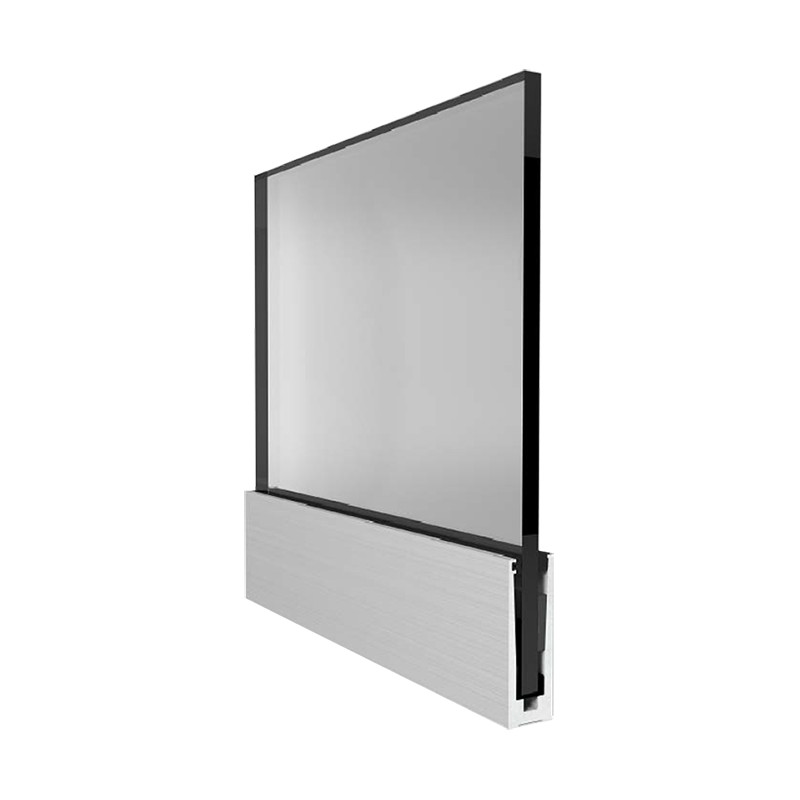 BARANDILLA INFINITY GLASS U A SUELO ANODIZADO PLATA VIDRIO 6 6 EX - detalle 2