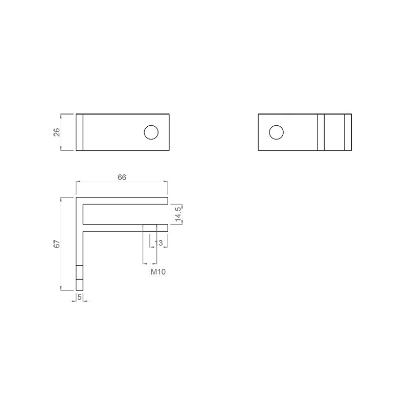 ESTABILIZADOR VIDRIO PARED SH 8080 10 12 PSS ISE0090AB INOX BRILLO AISI 316 VIDRIO 10 12MM FO - detalle 2
