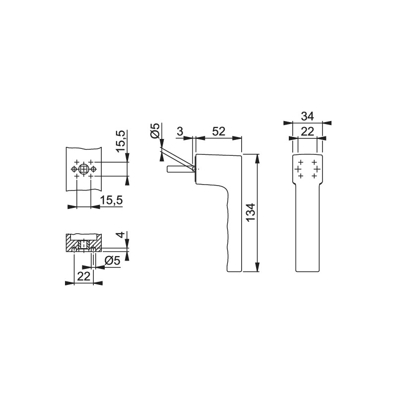 Manilla multifunción minimalista Toulon 12276467 negra 32 42 eje 37mm HP - detalle 2