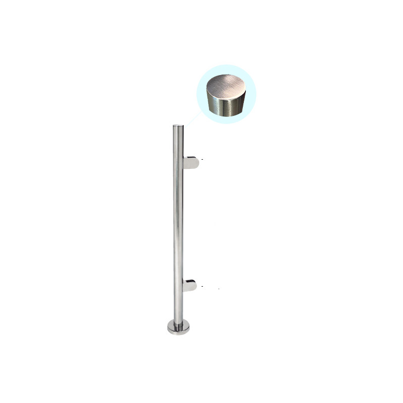 POSTE CIEGO DOS PINZAS H 701 PSS INOX BRILLO AISI 316 TUBO 40MM FO