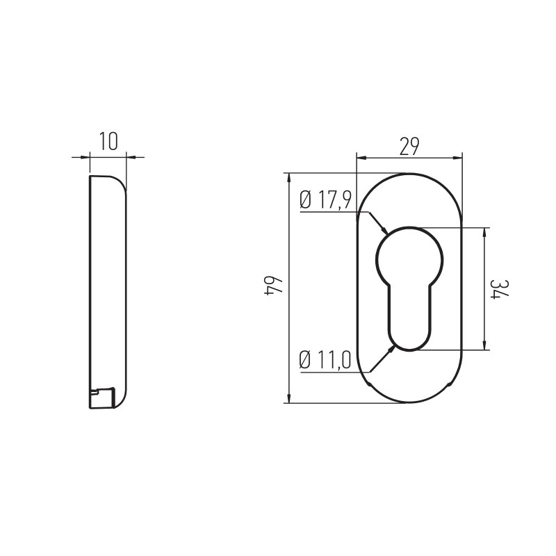 EMBELLECEDOR CILINDRO SEGURIDAD M69 3700 22 BLANCO GN - detalle 2
