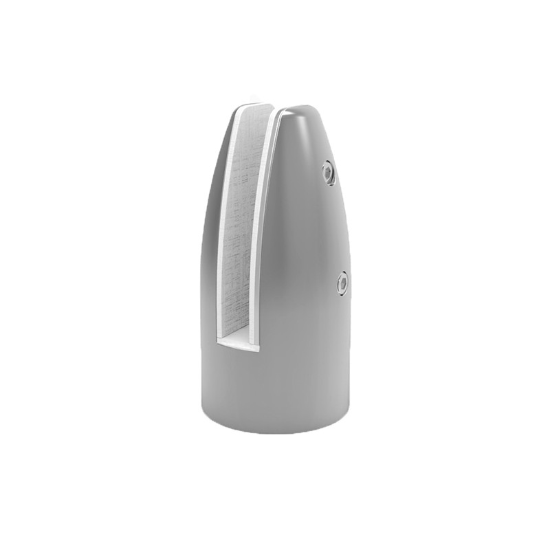 PINZA BARANDILLA REDONDA MC 209 D ANODIZADO PLATA ALTURA 130MM VIDRIO 12 16MM MP