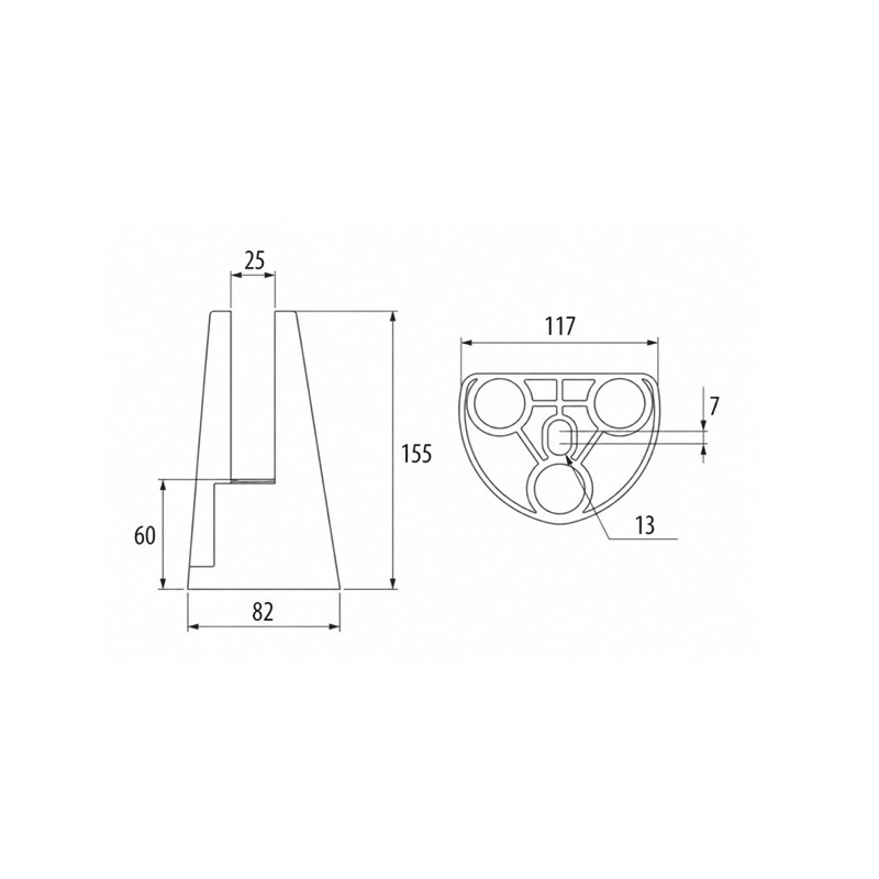 PINZA BARANDILLA REGULABLE Y 600 NEGRA AISI 316 VIDRIO 12 20MM HE - detalle 2