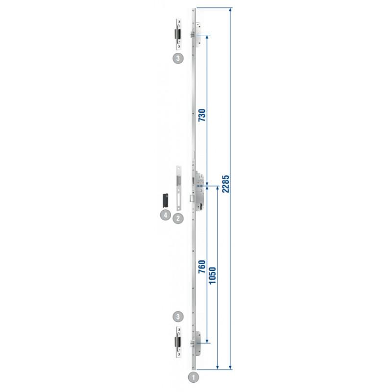 CERRADURA 3 PUNTOS FRENTE PLANO 24 SECURY AUTOMATIC 6 36037 AR 0 1 35 92 24 8 PR - detalle 3