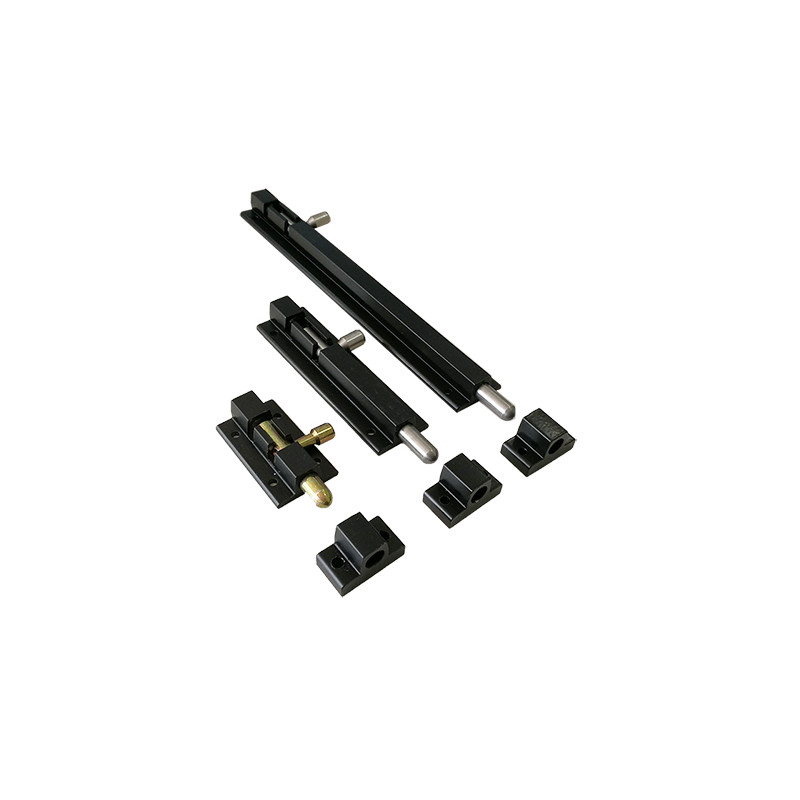 CERROJO 323AI AP.INT. NEGRO 200MM ALUMINIO VARILLA INOX 8MM TC