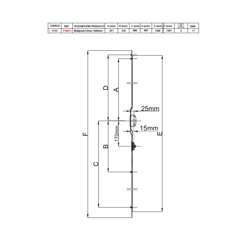 CREMONA MULTIPUNTO TR 1600 E15 C LLAVE P46011 TT - detalle 2
