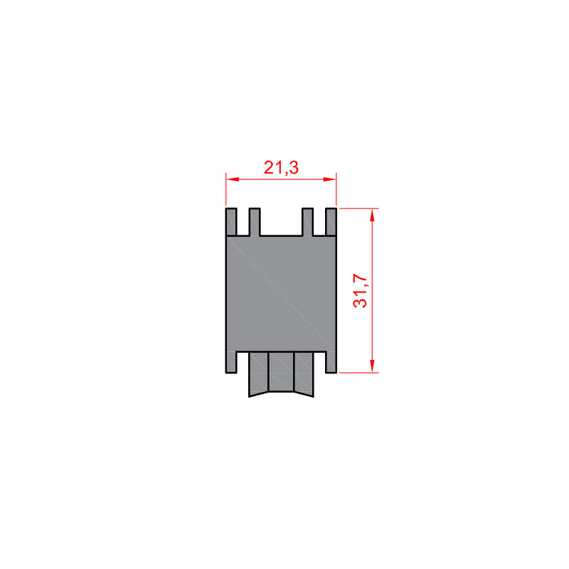 RUEDA S 800 75 GV 94 G.P. TANDEM ZAMAK ROD. AGUJA REGULABLE HE - detalle 2