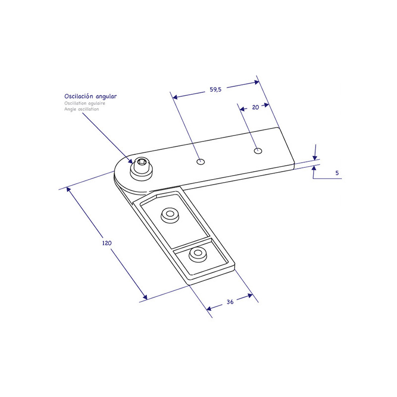 ESCUADRA GRADUABLE BARANDILLA 507 TC - detalle 2
