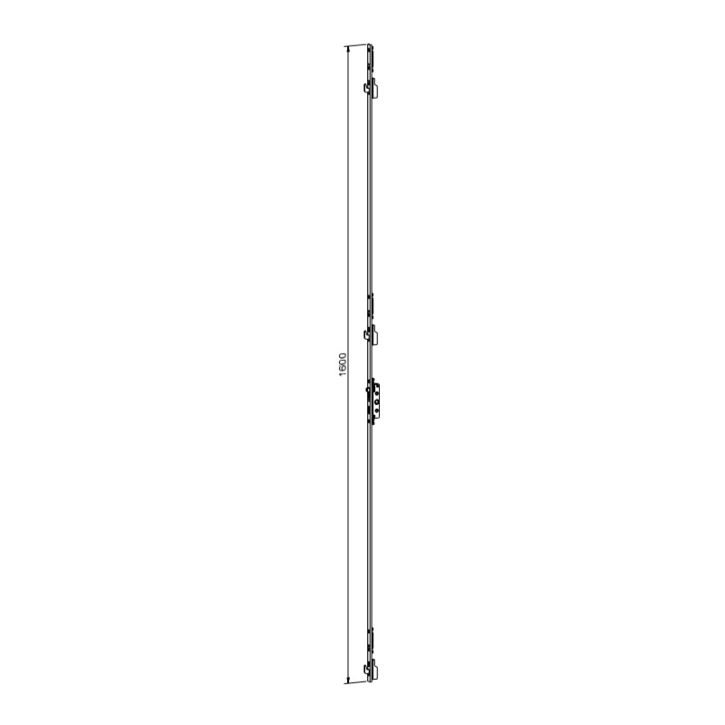 CREMONA MULTIPUNTO MAC16 1600MM 3 PUNTOS INOX AP - detalle 2