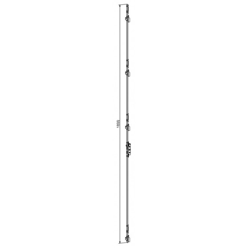 CREMONA MULTIPUNTO MAC18 1800MM 4 PUNTOS INOX AP - detalle 2