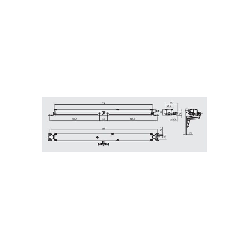 MOTOR CADENA OCULTO KIMO 225 6050592 GRIS 24V DC 200N TL - detalle 2