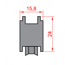 RUEDA S BA 61 C 95 ZAMAK ROD. BOLAS REGULABLE HE