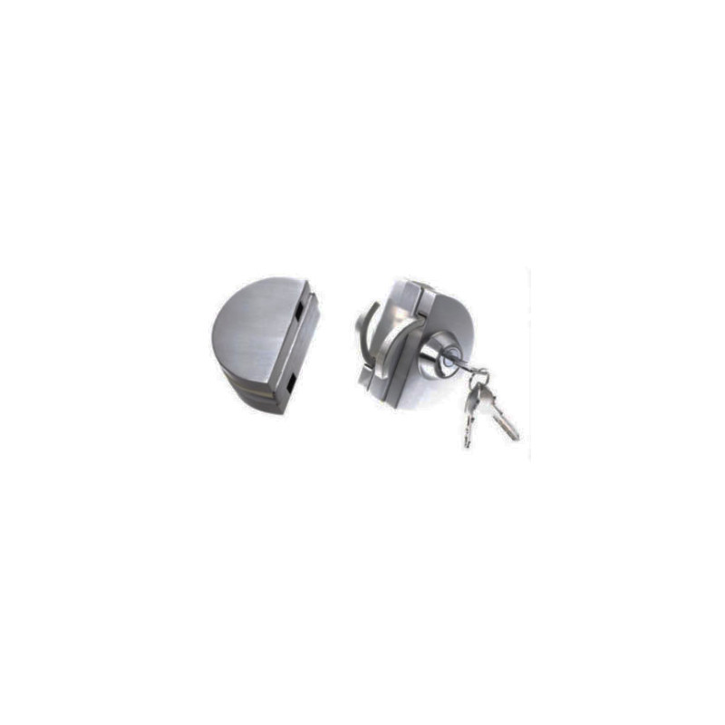 CERRAJA 08.1216.ISA 580 DOBLE VIDRIO A VIDRIO CON GANCHO INOX SATINADO CR