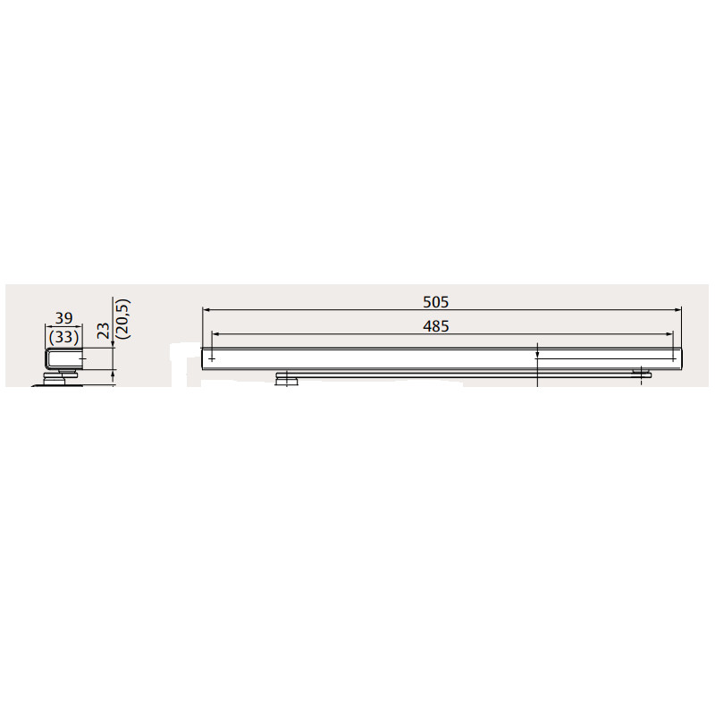 GUIA DESLIZANTE SIN RETENCION DCG193 BLANCO PARA CIERRAPUERTAS DC340 DC700 TS - detalle 2