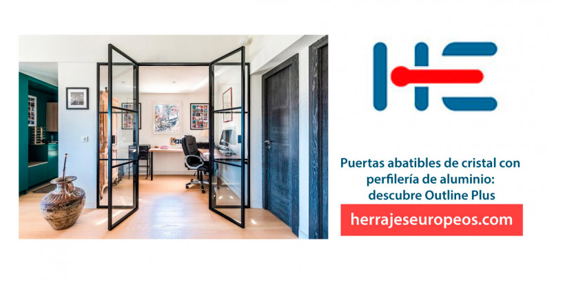 Puertas abatibles de cristal con perfilería de aluminio: descubre Outline Plus
